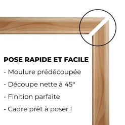 Kit moulure décor 8 - 220 à 300cm - Bois massif pour habillage mur complet-Nordlinger Pro Clearance