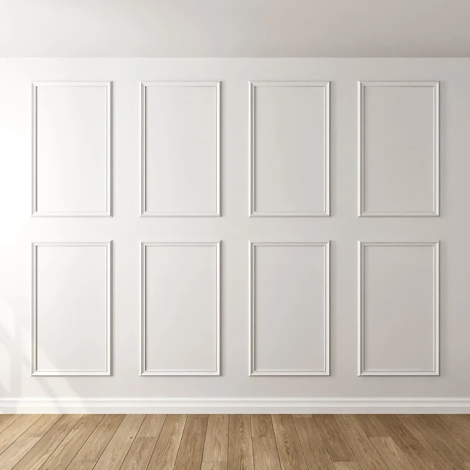 Kit moulure murale décor 8 - 280 à 400cm - Bois massif pour habillage mur complet-Nordlinger Pro New