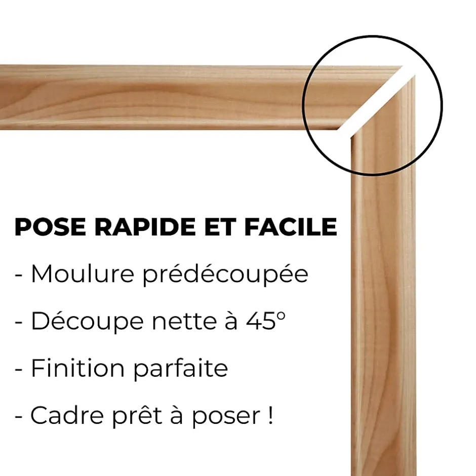 Kit moulure murale décor 8 - 280 à 400cm - Bois massif pour habillage mur complet-Nordlinger Pro New