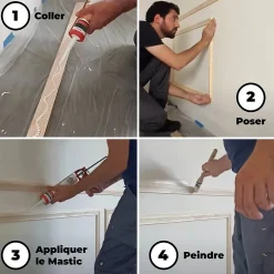 Kit Moulures Soubassement 790515 Bois naturel 3 m Décoration intérieure-Nordlinger Pro Online