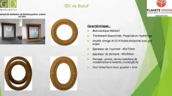 Oeil De Boeuf Bois Ovale H90 X L60 Côte Tableau-Gd Menuiseries Discount