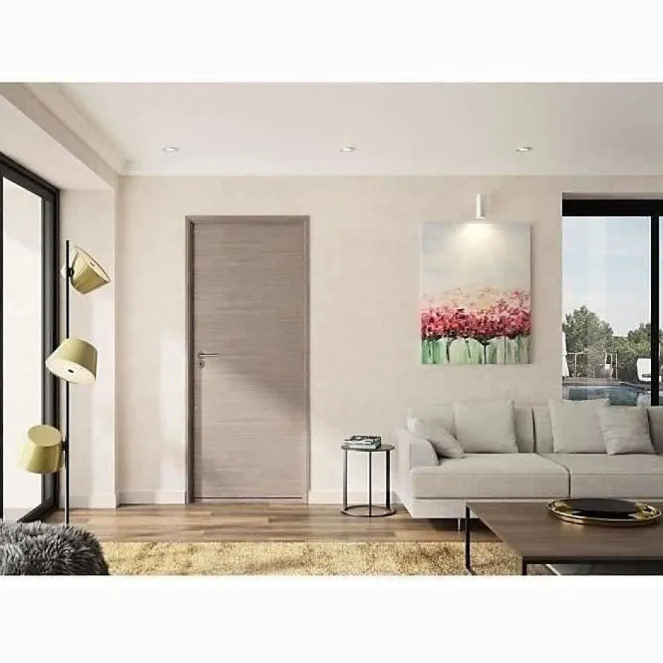 Optimum Bloc Porte ajustable décor chene taupe VERONE - 204 x 83 cm Droit