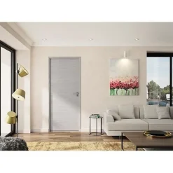 Bloc Porte ajustable décor chene gris clair BILBAO - 204 x 83 cm Gauche-Optimum Discount