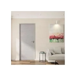 Bloc Porte ajustable décor chene gris clair BILBAO - 204 x 83 cm Gauche-Optimum Discount