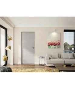 Bloc Porte ajustable décor chene gris clair BILBAO - 204 x 83 cm Gauche-Optimum Discount