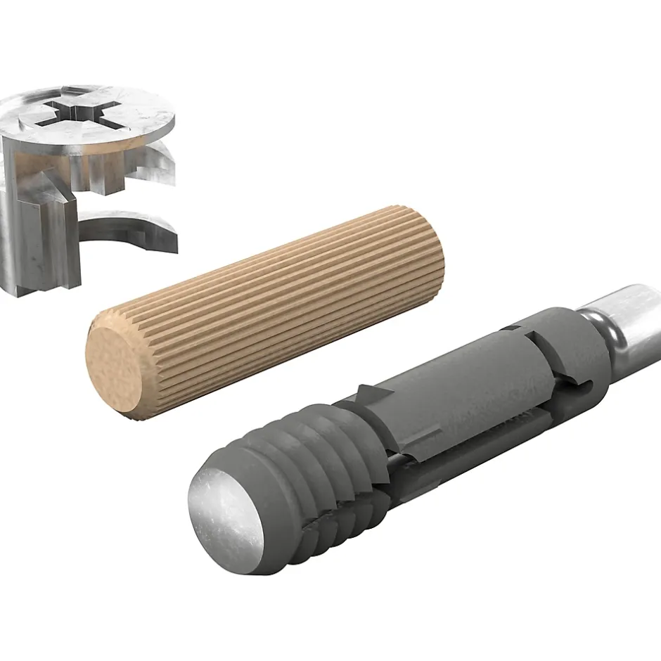 Pack 10 cames et chevilles métal, plastique et bois-GoodHome Clearance