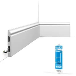 Orac Decor Pack 10 mètres Plinthes SX118 avec colle - Orac x Cimaises-et-plus - 14 x 1,8 x 200cm (h x p x L) - plinthe décorative polymère