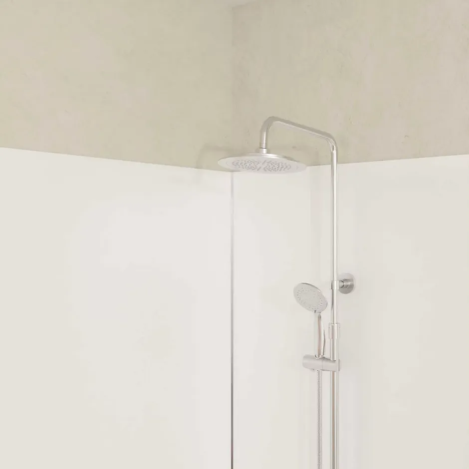 Aurlane Pack 2 Panneaux Muraux en Aluminium Blanc 80+120x210 cm + Profilés Chrome