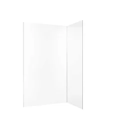 Aurlane Pack 2 Panneaux Muraux en Aluminium Blanc 80+120x210 cm + Profilés Chrome