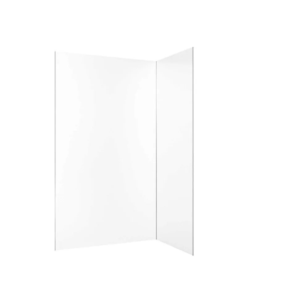 Aurlane Pack 2 Panneaux Muraux en Aluminium Blanc 80+120x210 cm + Profilés Chrome