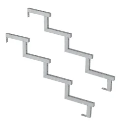Vinuovo Pack 2 pièces - Limon acier galvanisé 4 marches - H 68cm - Option contremarches