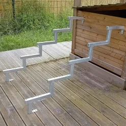 Vinuovo Pack 2 pièces - Limon acier galvanisé 5 marches - H 85cm - Option contremarches