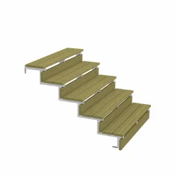 Vinuovo Pack 3 pièces - Limon acier galvanisé 5 marches - H 85cm - Option contremarches