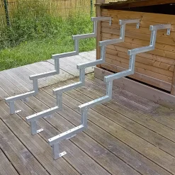 Vinuovo Pack 3 pièces - Limon acier galvanisé 5 marches - H 85cm - Option contremarches