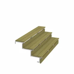 Vinuovo Pack 3 pièces - Limon acier galvanisé 3 marches - H 51cm