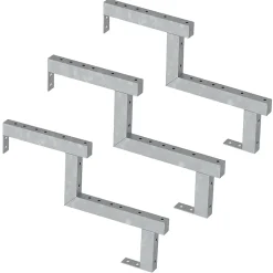 Vinuovo Pack 3 pièces - Limon acier galvanisé 2 marches - H 34cm - Option contremarches