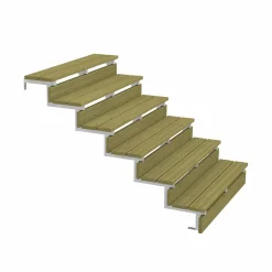 Vinuovo Pack 2 pièces - Limon acier galvanisé 6 marches - H 102cm - Option contremarches