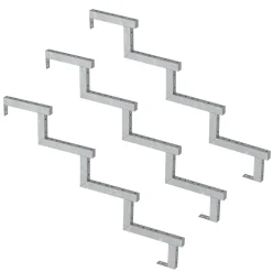 Pack 3 pièces - Limon acier galvanisé 4 marches - H 68cm - Option contremarches-Vinuovo Hot