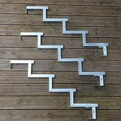 Pack 3 pièces - Limon acier galvanisé 4 marches - H 68cm - Option contremarches-Vinuovo Hot