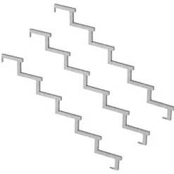 Vinuovo Pack 3 pièces - Limon acier galvanisé 6 marches - H 102cm - Option contremarches