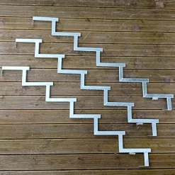 Vinuovo Pack 3 pièces - Limon acier galvanisé 6 marches - H 102cm - Option contremarches