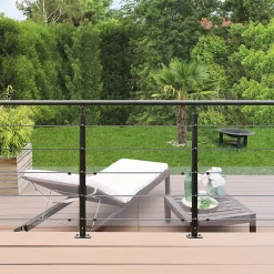 Fortia Pack balustrade Barranco horizontale à plat aluminium noir