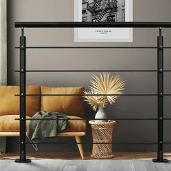 Fortia Pack balustrade Barranco horizontale à plat aluminium noir