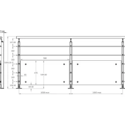 Fortia Pack balustrade Barranco horizontale à plat aluminium noir