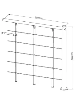 Fortia Pack balustrade horizontale à plat noir ral 9004