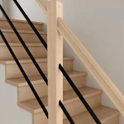 Fortia Pack balustrade verticale hêtre coloris naturel et aluminium noir h.100,5 x l.271,8 cm