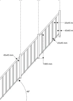 Pack balustrade verticale hêtre coloris naturel h.105,8 cm x l.346,8 cm-Fortia Sale