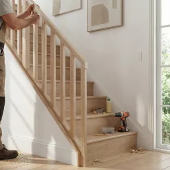 Pack balustrade verticale hêtre coloris naturel h.105,8 cm x l.346,8 cm-Fortia Sale