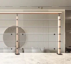 Kordo Pack balustrade 2m pose à plat Hesta hêtre verni/ alu noir ral 9005