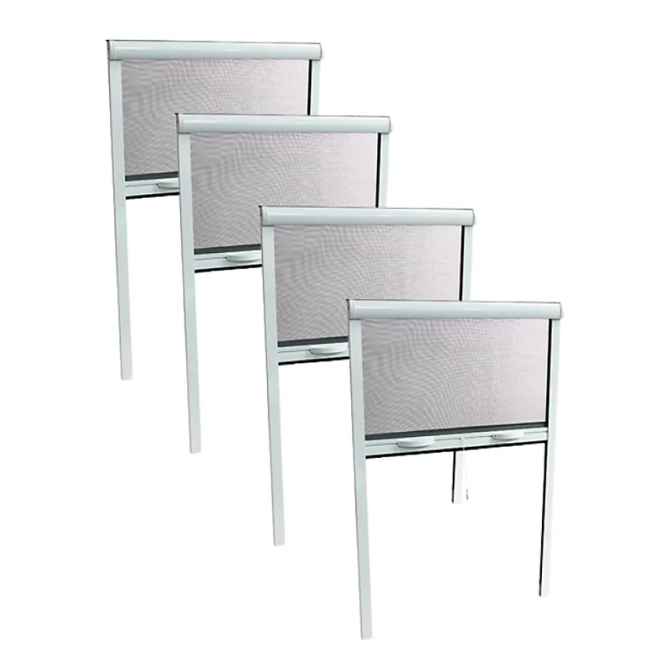 Volet-Moustiquaire Pack éco de 4 moustiquaires enroulables alu H170 cm x L160 cm blanc