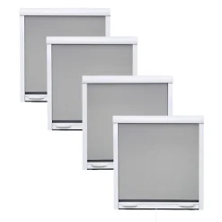 Pack éco de 4 moustiquaires enroulables alu H145 cm x L130 cm blanc-Volet-Moustiquaire Sale