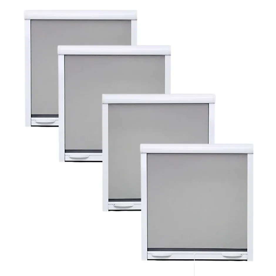 Pack éco de 4 moustiquaires enroulables alu H145 cm x L130 cm blanc-Volet-Moustiquaire Sale