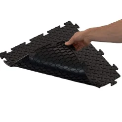 Pack de 10 Dalles PVC Clipsables Noires 50x50 cm Antidérapantes - Revêtement de Sol Garage, Atelier-Intec Outlet