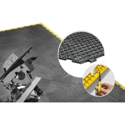 Pack de 10 Dalles PVC Clipsables Noires 50x50 cm Antidérapantes - Revêtement de Sol Garage, Atelier-Intec Outlet