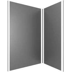 Galedo Pack de 2 panneaux muraux de salle de bains, gris foncé avec profilés noirs, l.120+90 x H.210 x P.0,3 cm, Alucolors