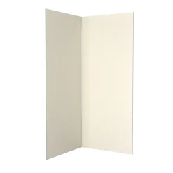 Galedo Pack de 2 panneaux muraux de salle de bains, ivoire avec profilés chromés, l.90+90 x H.210 x P.0,3 cm, Alucolors