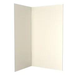 Pack de 2 panneaux muraux de salle de bains, ivoire avec profilés chromés, l.120+90 x H.210 x P.0,3 cm, Alucolors-Galedo Discount