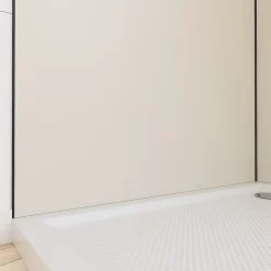 Galedo Pack de 2 panneaux muraux de salle de bains, ivoire avec profilés noirs, l.90+90 x H.210 x P.0,3 cm, Alucolors