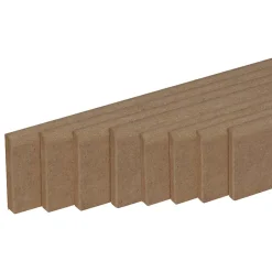 Pack de 8 plinthes bord arrondi MDF brut 2200 x 80 x 14 mm-Forestea Outlet
