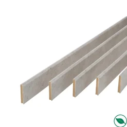 Pack de 5 plinthes bord arrondi MDF Revêtues gris D5 2200 x 68 x 9 mm-Forestea Hot