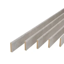 Pack de 5 plinthes bord arrondi MDF Revêtues gris D5 2200 x 68 x 9 mm-Forestea Hot