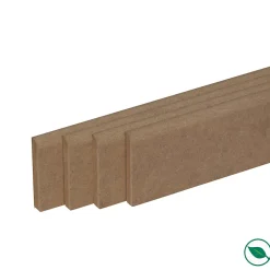 Pack de 4 plinthes bord arrondi MDF brut 2200 x 70 x 12 mm-Forestea Discount