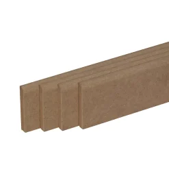 Pack de 4 plinthes bord arrondi MDF brut 2200 x 70 x 12 mm-Forestea Discount