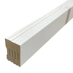 Pack de 5 plinthes bord carré MDF revêtues blanc 2200 x 68 x 9 mm-Forestea Hot