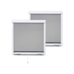 PACK ECO de 2 moustiquaires Enroulables ALU H145 cm x L100 cm Blanc-Volet-Moustiquaire Online