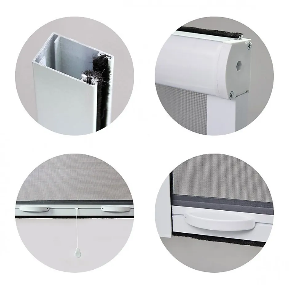 PACK ECO de 2 moustiquaires Enroulables ALU H145 cm x L100 cm Blanc-Volet-Moustiquaire Online